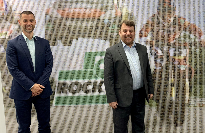 Andy Carter MP and Greg Hewitt (Rock Oil MD)