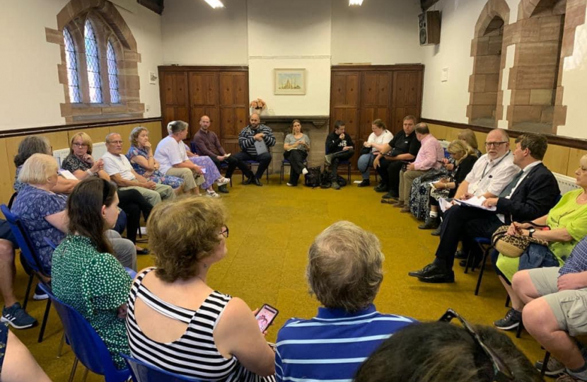 Residents at Creamfeilds meeting