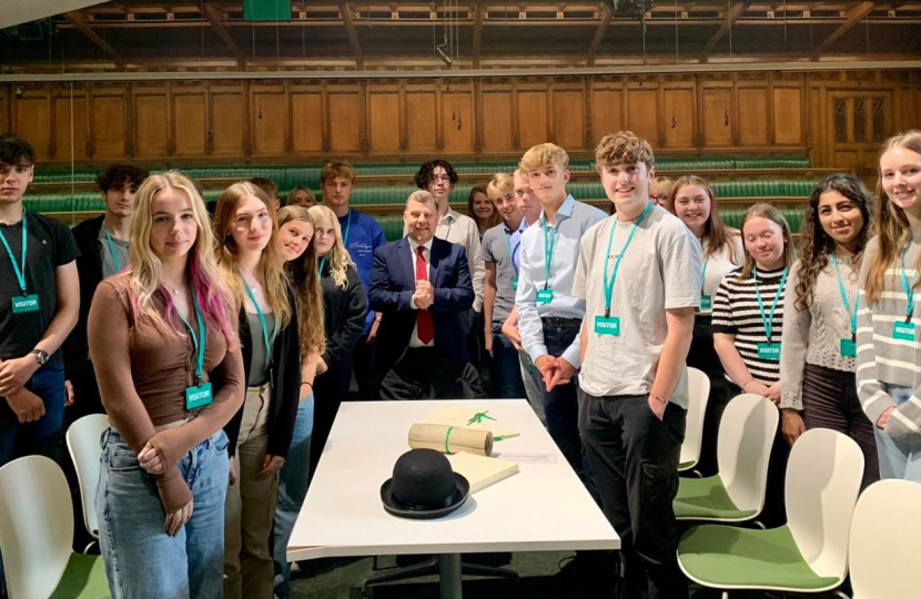 Lymm 6th form in Parliament 