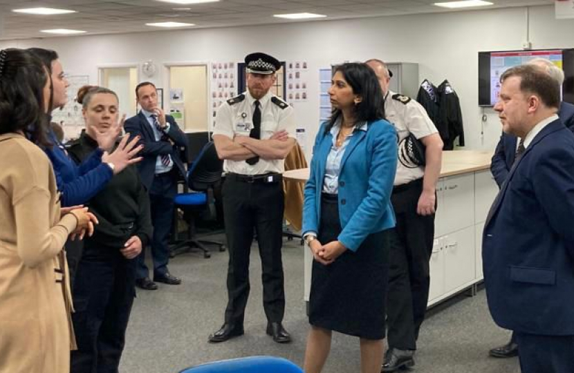 Suella Braverman meeting Warrington police officers