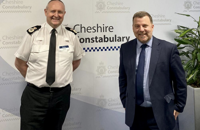 Andy with chief constable Mark Roberts