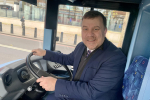 Andy Carter on electric bus