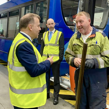 Andy visits bus depot 