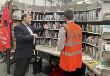 Andy Carter MP at Lymm delivery office 