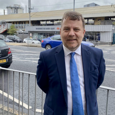 Andy Carter MP at Warrington Bank Quay train station