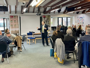 Andy speaking at HMP Thorn Cross