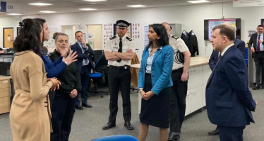 Suella Braverman meeting Warrington police officers