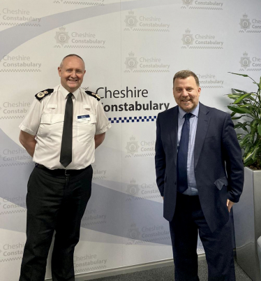 Andy with chief constable Mark Roberts